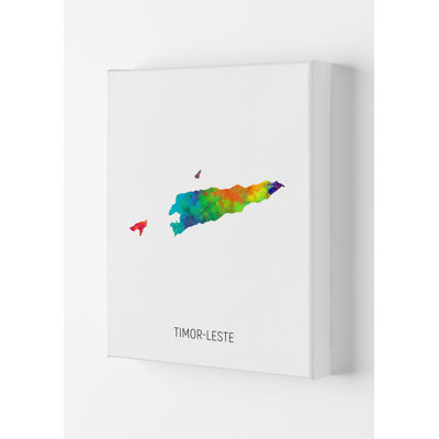 Timor-Leste Watercolour Map by Michael Tompsett - Print