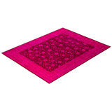 Overdyed Hand-Knotted Wool Modern-Contemporary Pink Area Rug 8' 2" x 10' 4"
