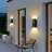 Modern Dimmable Led Outdoor Wall Light, Aluminum Rectangular Waterproof Wall Sconce Porch Light With Up Down Light And Tempered Glass 12W 2700K Wall Sconce-2042439078