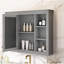 Armoire à pharmacie, armoire de rangement murale pour salle de bain, armoire murale moderne avec miroir, armoire à miroir avec 6 tablettes ouvertes, meuble-lavabo non inclus-1212040288