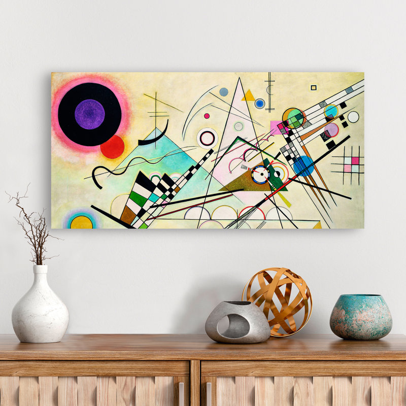 Composition VIII by Wassily Kandinsky - No Frame Print on Canvas, 60cm H x 120cm W x 4cm D