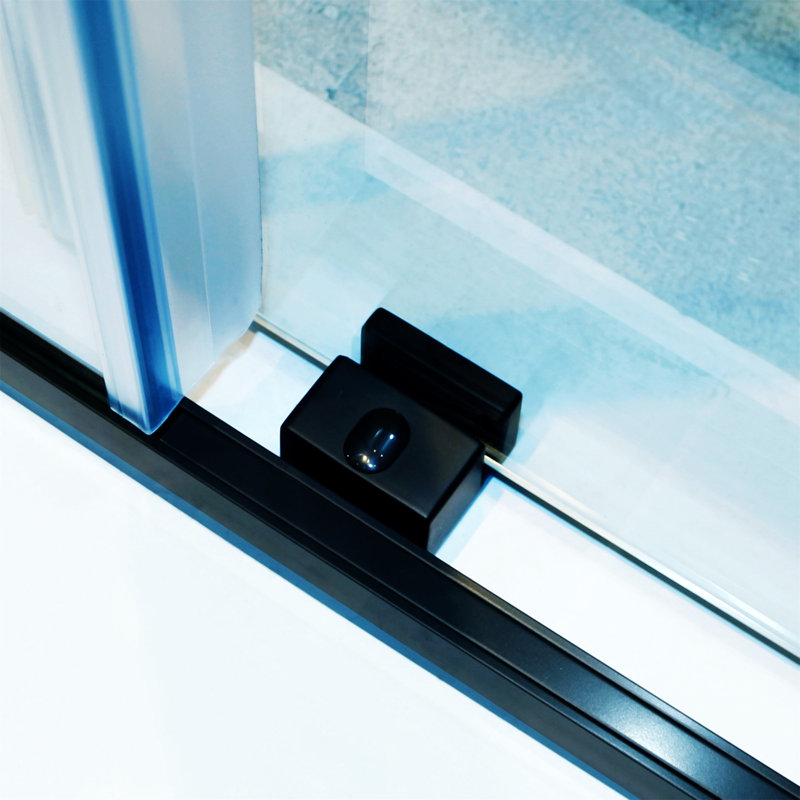 Porte de douche coulissante simple demi-cadre l 56 à 60 po x H 75 po, Noir
