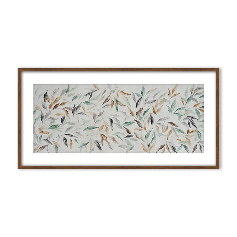 Nature Inspired "Kaleidoscope Fall" Canvas Wall Art By , 8" H x 16" W, Framed Matted Print, White
