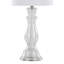 Ensemble de 2 lampes de table en verre grainé 24 po avec abat-jour en lin blanc et finition nickel brossé Bishop-1098340670