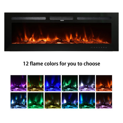 Aakifa Symple Stuff Black Electric Fireplace with 5000 BTU