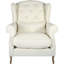 Linen Tufted Wingback Chair