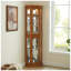 Vitrine de coin lumineuse avec porte en verre trempé - Vitrine en verre de chêne avec tablettes réglables pour objets de collection-643640961