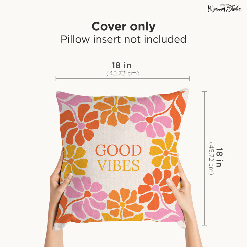 Housse de coussin floral en polyester
