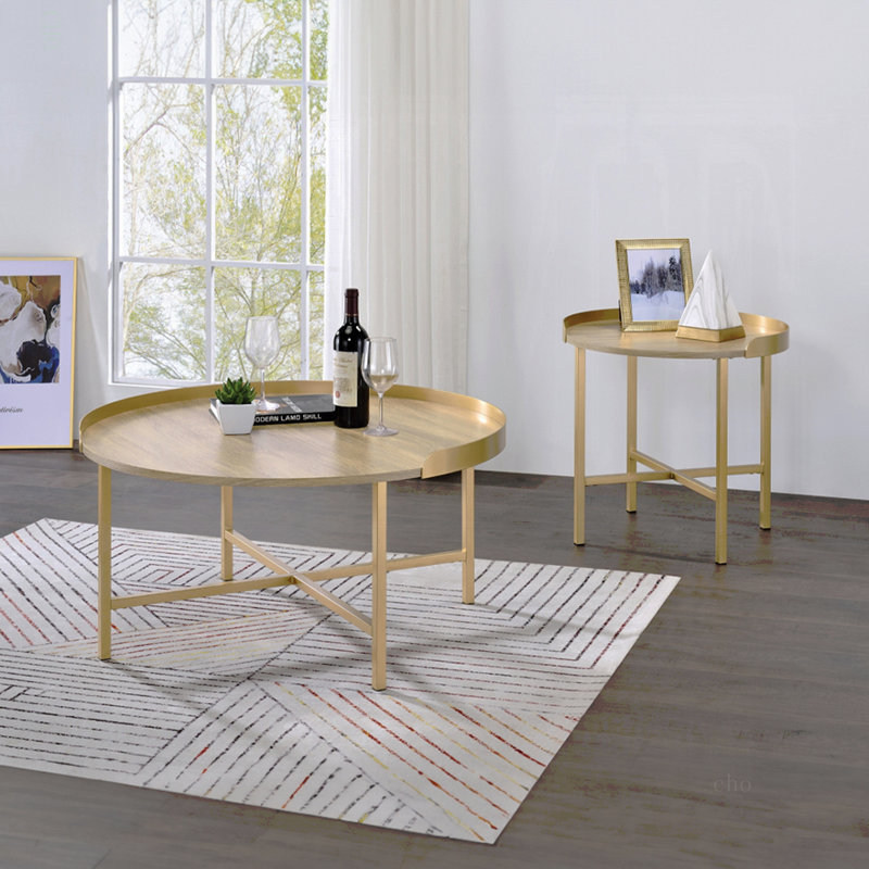 Table basse à plateau rond