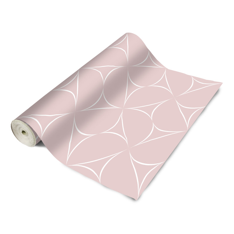 Panneau de papier peint adhésif Aibhlinn, l 24 po x L 96 po, Rose
