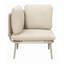 Fauteuil d'angle modulaire extérieur en corde avec coussins, structure en fer antirouille, siège d'appoint pour terrasse, beige