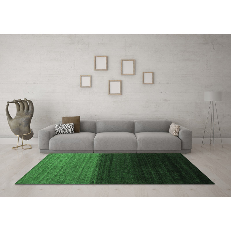 Washable Abstract Indoor Rug, Round 4'