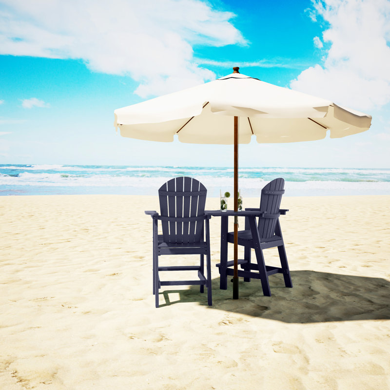 Chaise Adirondack d'extérieur en bois Bronya, Bleu marine