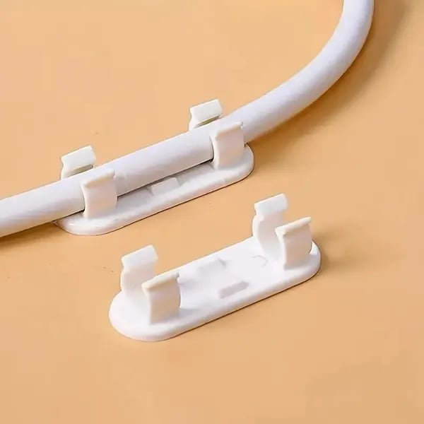 20 pièces Clips de gestion des câbles transparents - Organisateurs de câbles adhésifs pour la télévision, PC, Ethernet, sous le bureau et le mur - Organisation de la maison et du bureau
