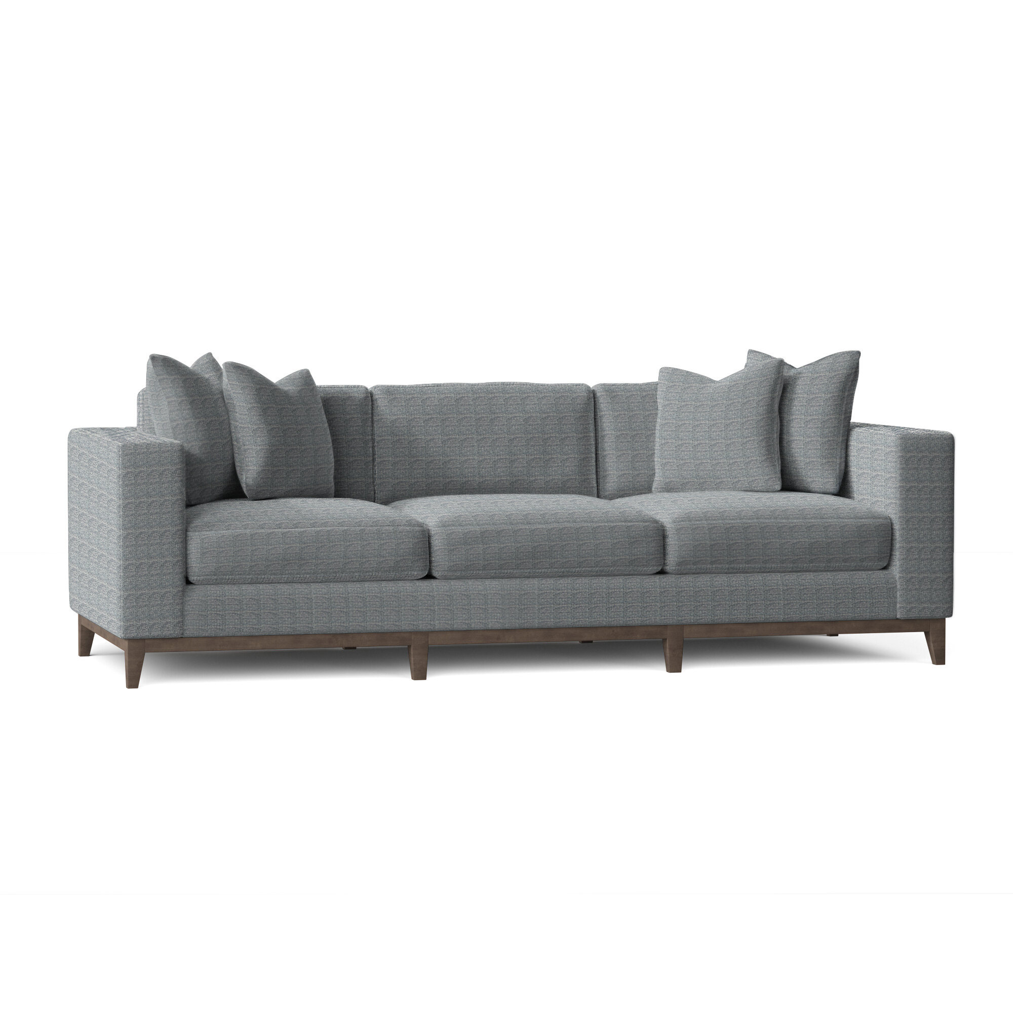 Noel 100" Square Arm Sofa, Dark Grey Chenille 5533-011, Aged Gray