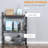 33.75"H Dining Room Cart. Rustic Brown, 2 Sliding , Side Hooks, Wheels For Versatile Storage 3 Tier Cart Room. Brown Kitchen With Organization