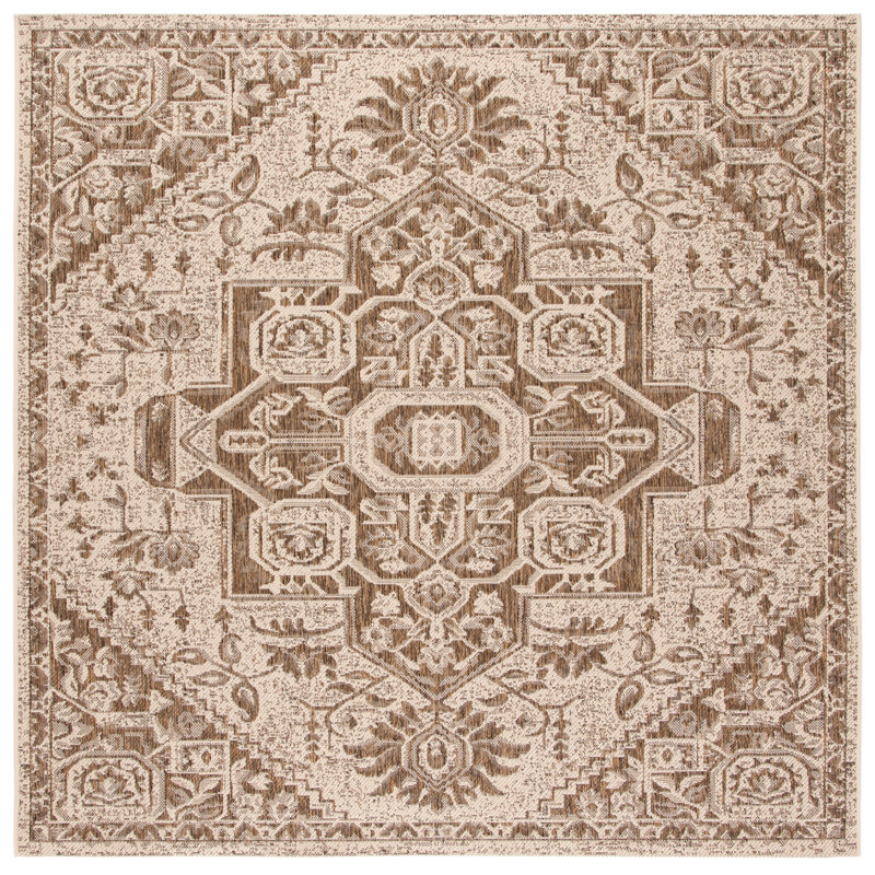 Klaus Hooked Beige Indoor/Outdoor Rug, Square 201 cm