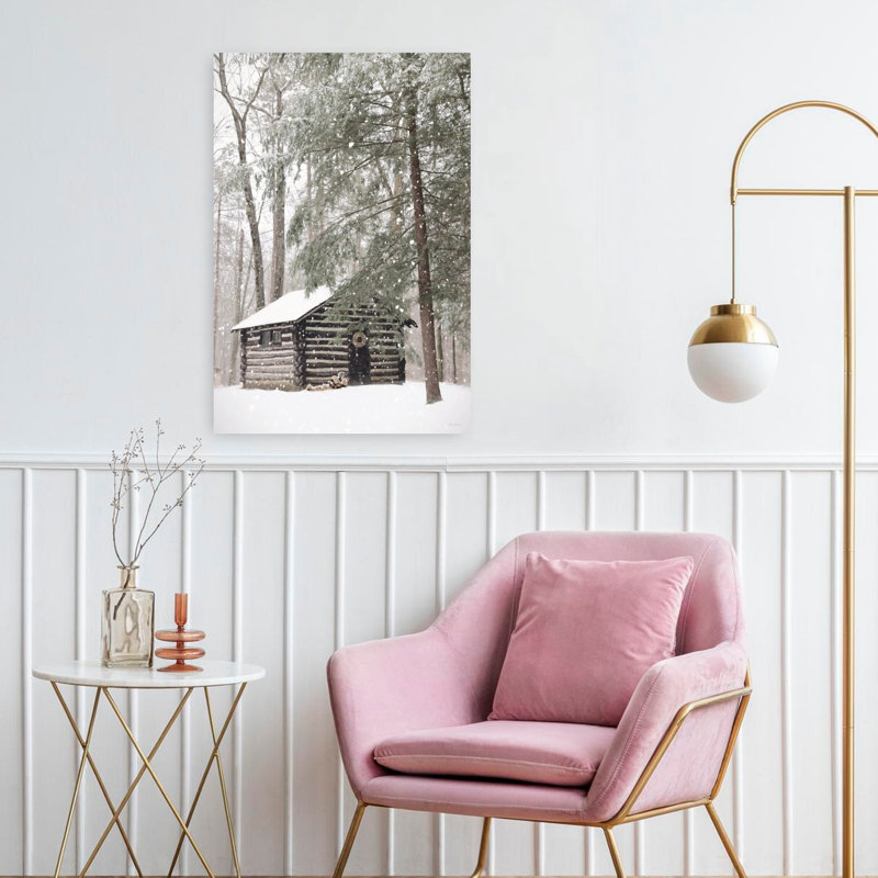 Art contemporain hivernal rustique abstrait Cabin Fever, H 24 po x l 16 po