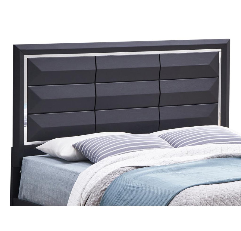 Panel Headboard Design Bed with Drawers, Queen