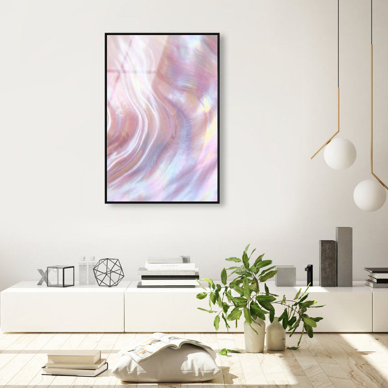 Iridescent Wave Print by Oliver Gal, 37"H x 25"W, Black Floater Frame