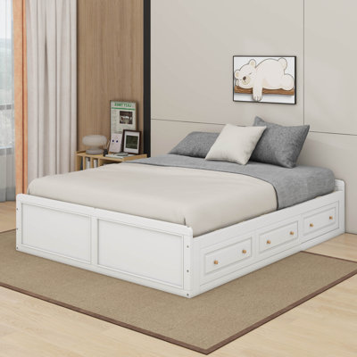 Structure de lit plateforme grand avec 6 tiroirs