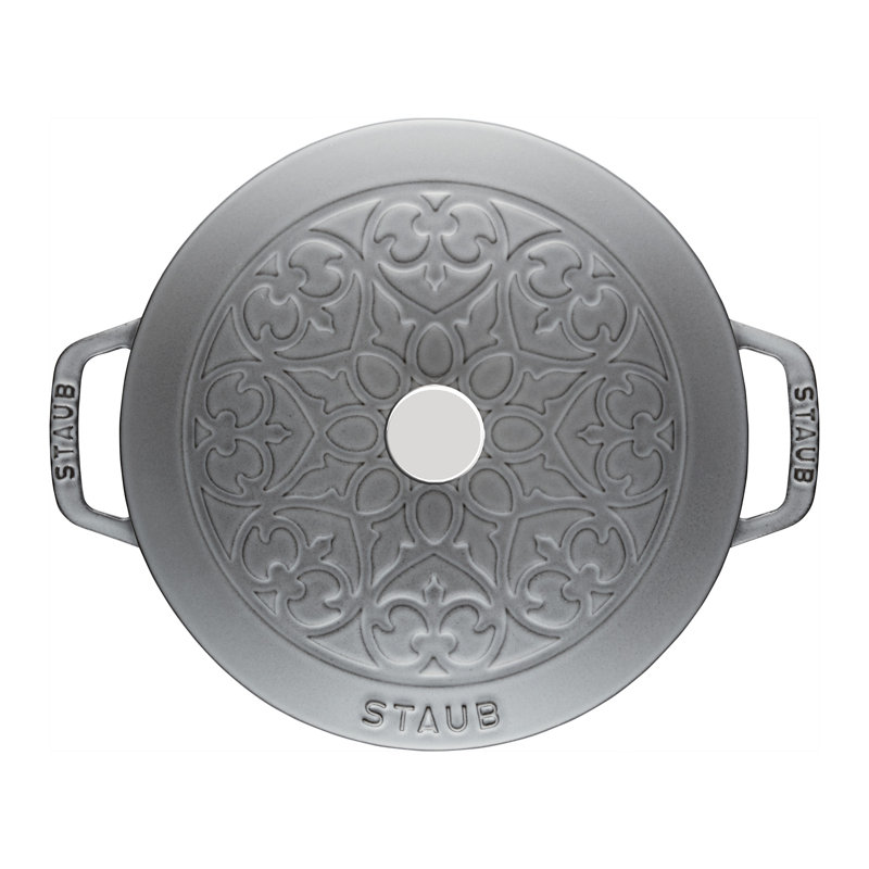 Cast Iron 3.8-qt Essential French Oven with Lilly Lid, Graphite Gray