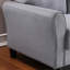 Fauteuil confortable avec accoudoirs rembourrés de 35 po en lin gris-bleu pour un moment de détente