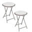 Tabouret pliant sans dossier de 18 po Aloy avec capacité de 225 lb, 2 paquets (blanc)-1839432223