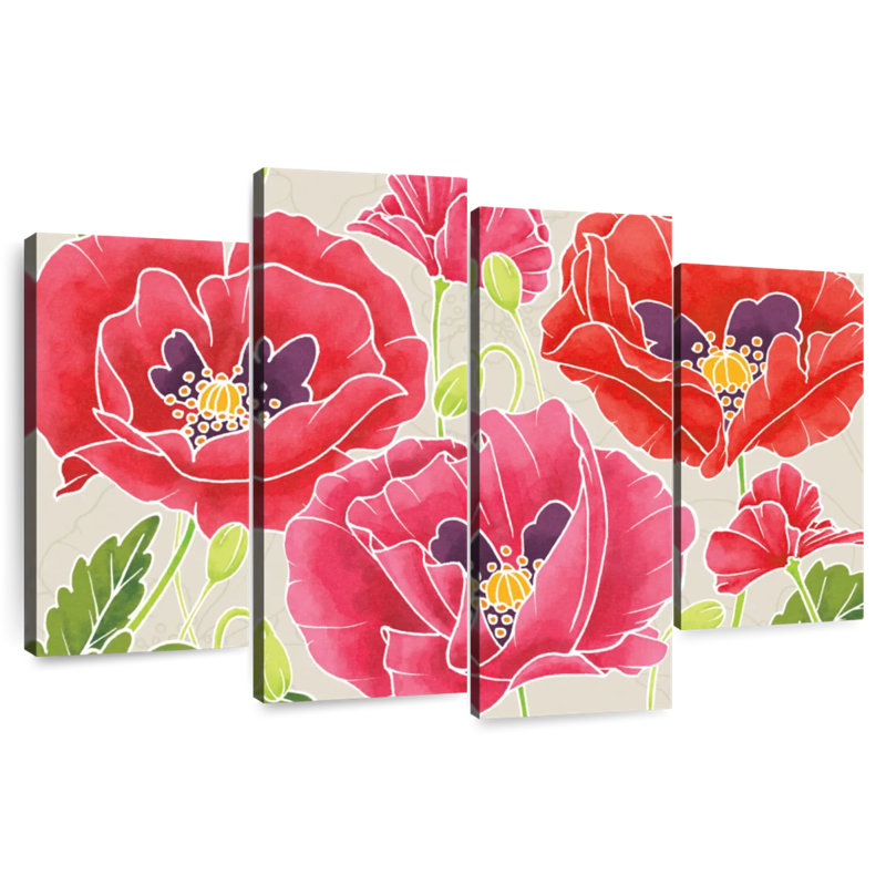 Kerner Sunshine Poppies, 54" H x 84" W
