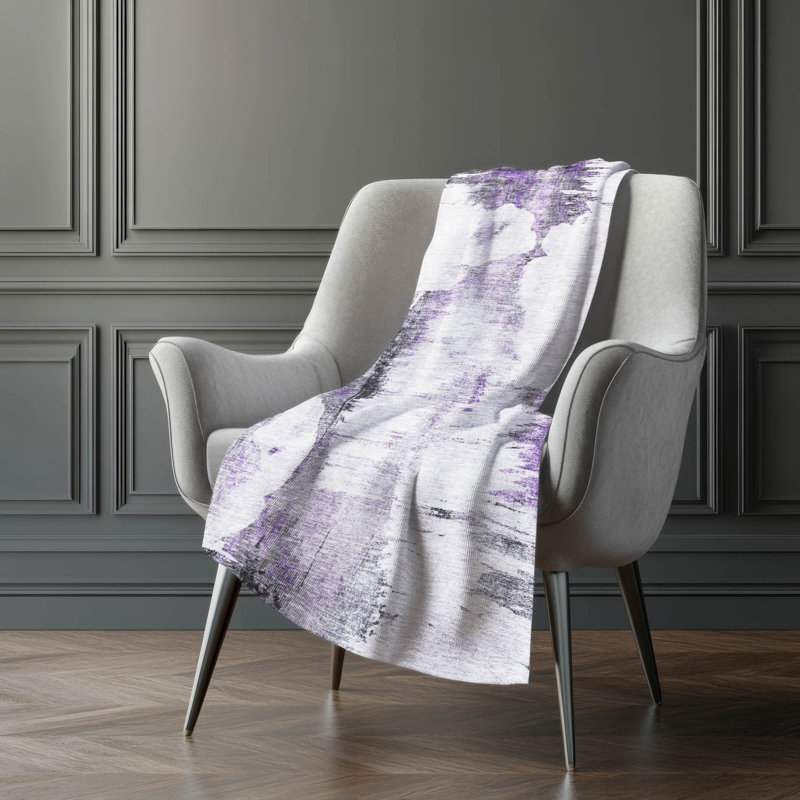 Jeté Sherpa ASB710 moderne lavable à la machine Addison, Mauve