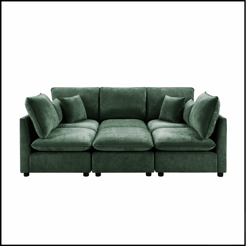 Canapé d'angle moderne modulaire en forme de U avec pouf amovible, accoudoirs de rangement et ports USB pour un espace de vie polyvalent