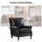 Wajeeh 33"W Mid-Century Modern Buttery Genuine Leather Accent Chair With Solid Wood Legs-165531650