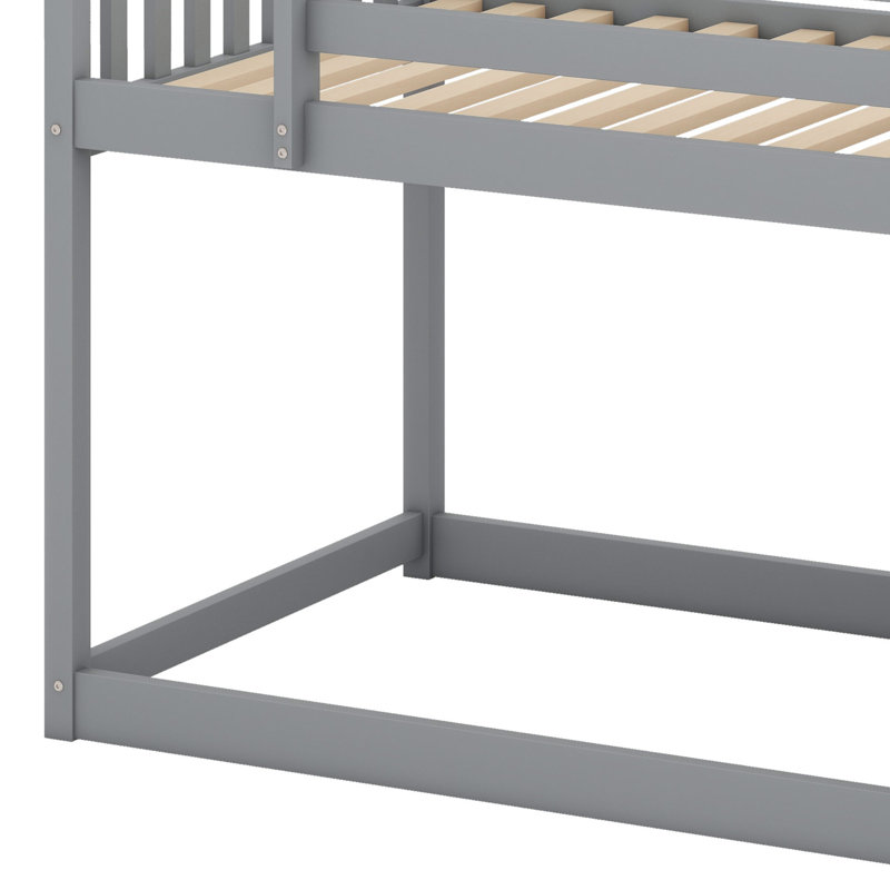 Lit superposé avec tiroirs et tablettes, Gris