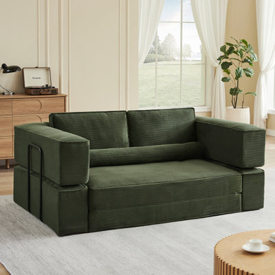 Canapé modulaire en velours côtelé avec sièges spacieux, conception librement configurable pour le salon et les aires de jeux familiales.