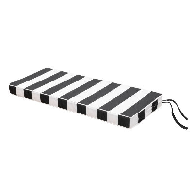  46 X 18 X 2" Oudoor Bench Cushion, Black Stripe