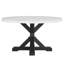 Table de salle à manger ronde 54 po Hirima Modern Elegance, base en bois d'acacia massif-547612859