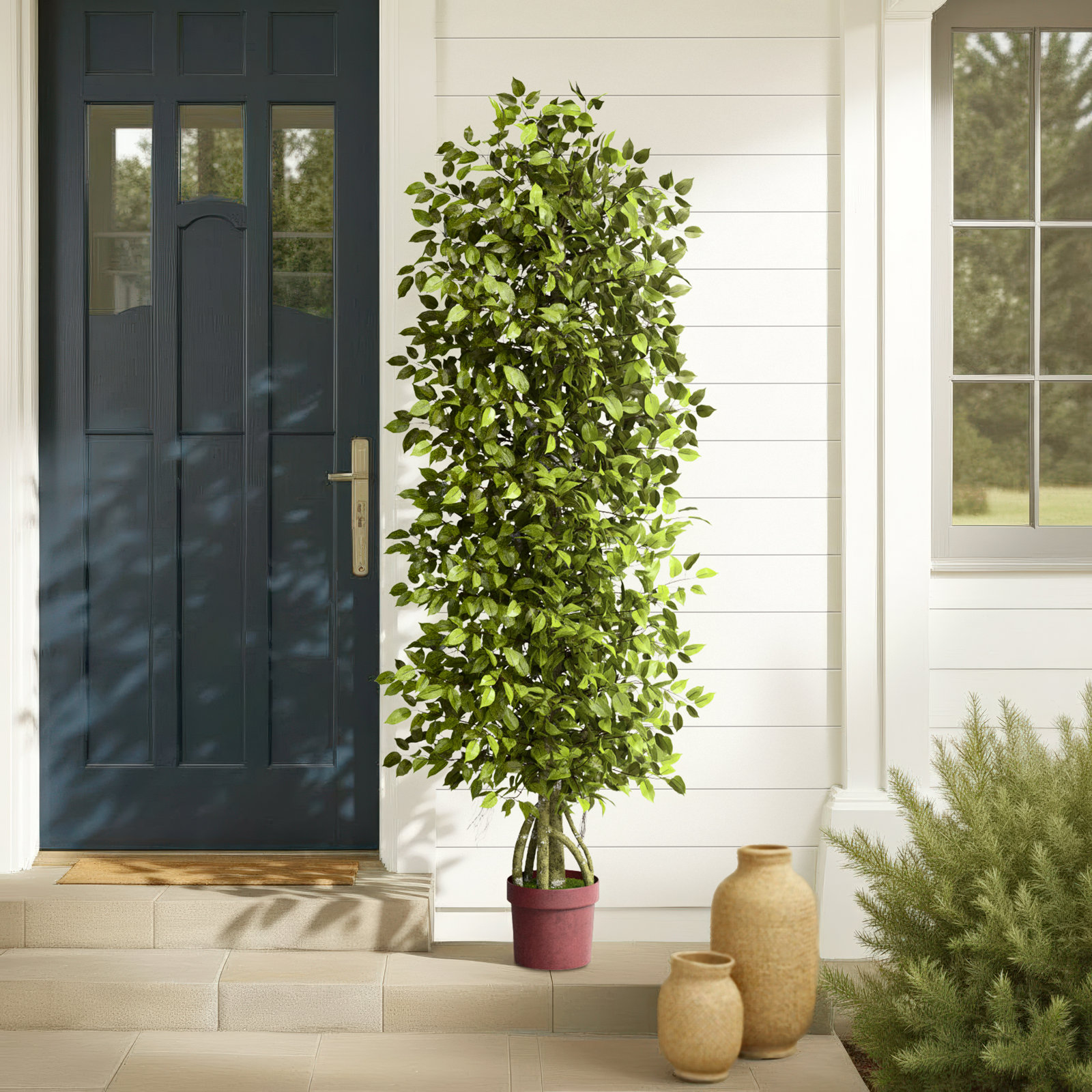 6ft. Four Tier Mini Ficus Artificial Tree UV Resistant (Indoor/Outdoor)