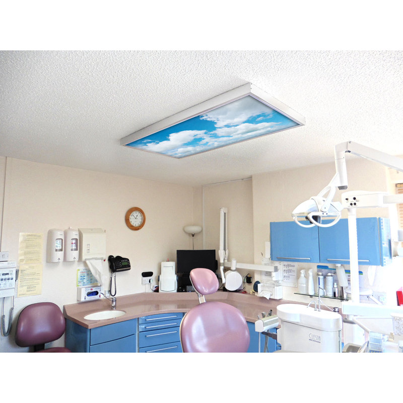 Couvre-lampes fluorescents Cloud Classroom pour plafonniers - pour luminaire 2 x 4 - par Octo Lights