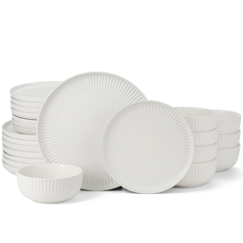 Ensembles de vaisselle 24 pièces Famiware Starlight, Blanc