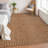 Modern Rug 5x7 Washable Rug for Living Room Abstract Geometric Stripe Carpet Non Shedding Floor Covering Foldable Mat for Bedroom Nursery Camel-626354455-627502149