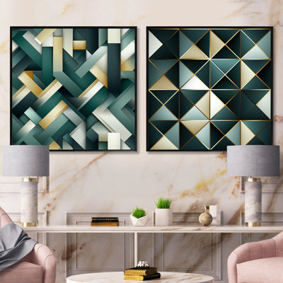 Kiely - Abstract Shapes Square Collage Set Of 2