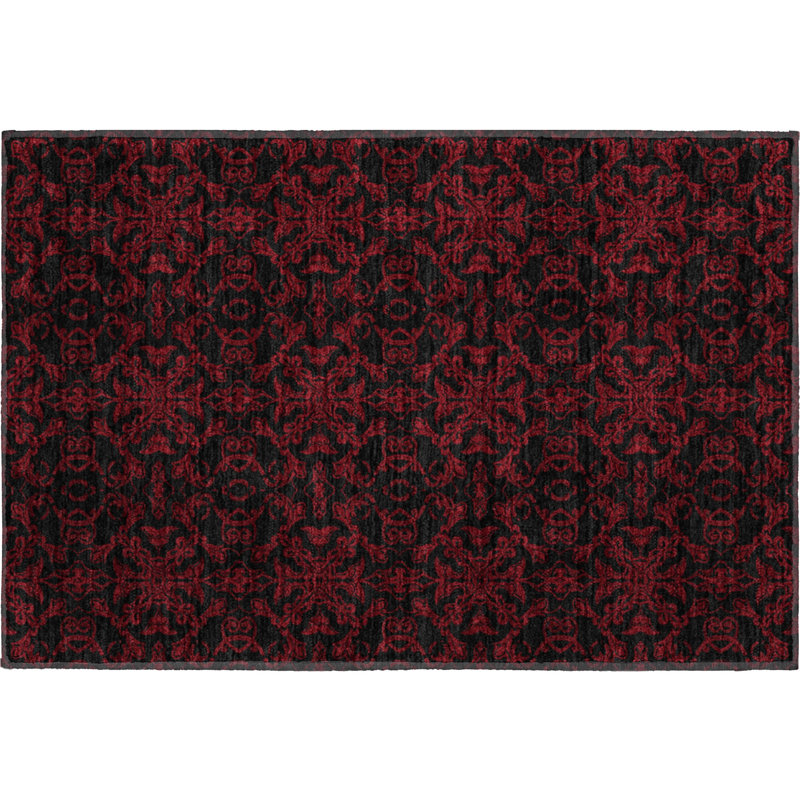 Premium Machine Washable Prisco Red Rug, Rectangle 1'8" x 2'6"