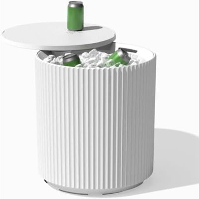 Table d'appoint d'extérieur 2 en 1 conçue pour être utilisée comme table d'appoint d'extérieur, décoration de patio et glacière