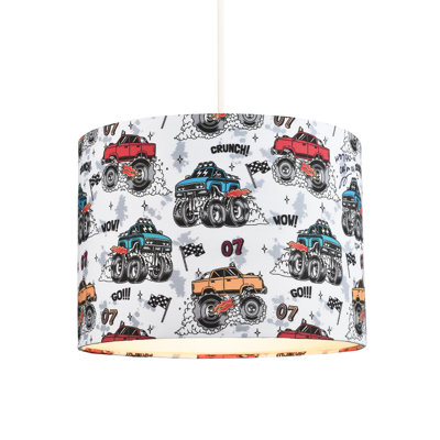 18 cm H Drum Cotton Blend Lamp Shade ( Screw On ) in White