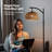 Natural bamboo woven floor lamp