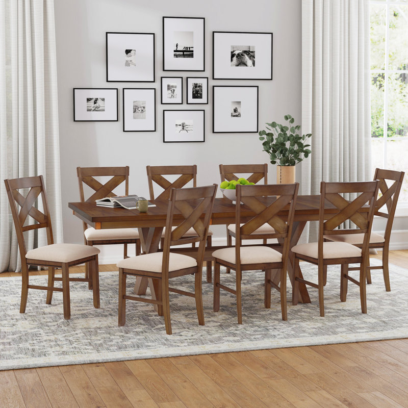 Grabel Trestle Dining Set, 9 Pieces