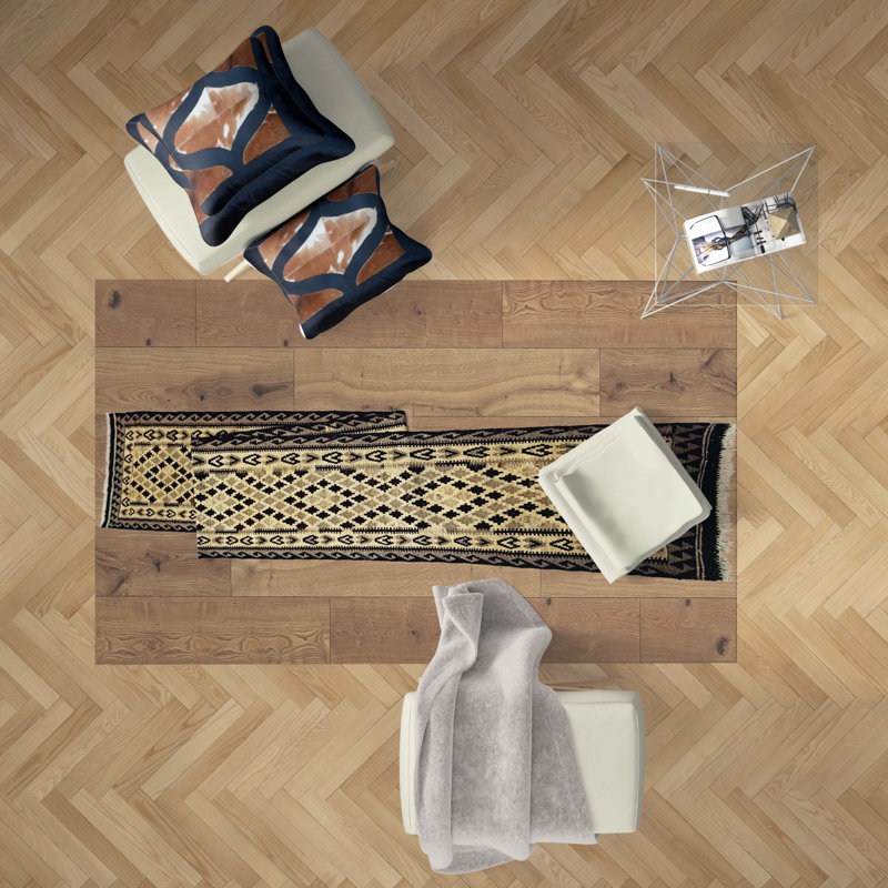 Runner Renken Geometric Hand Woven 100cm X 490cm Area Rug, Wool