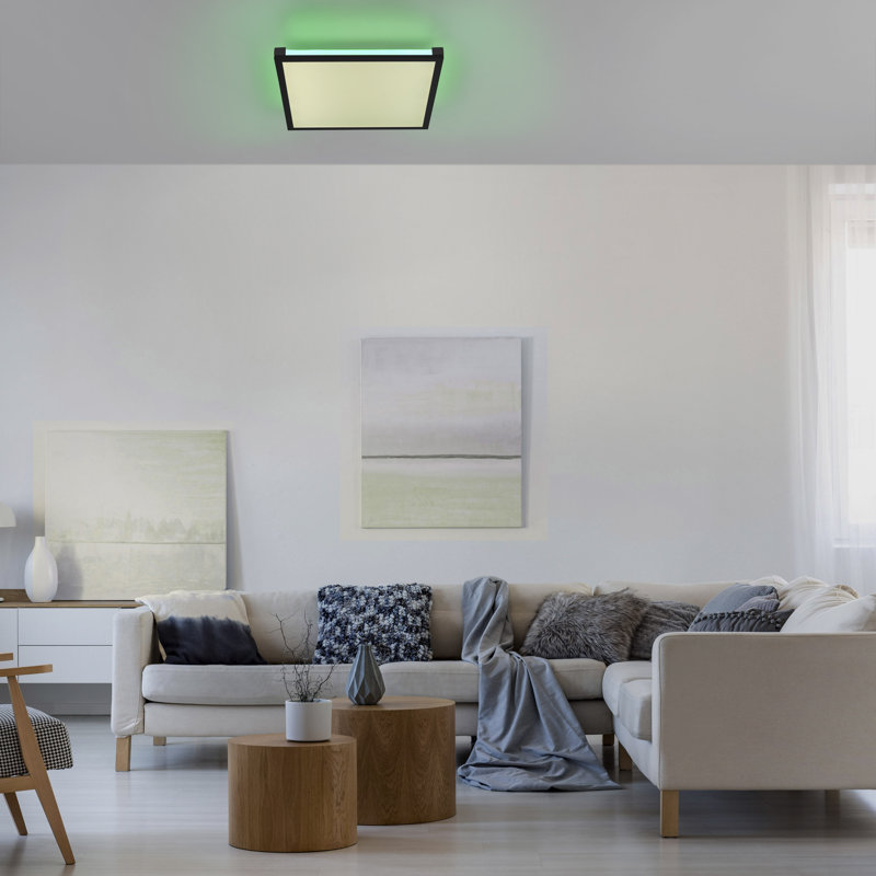 Flush Mounted Ceiling Light Single Flame, 7cm H x 45cm W x 45cm D.