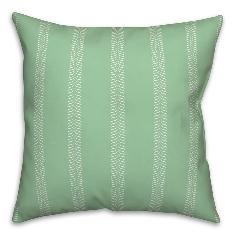  Coussin décoratif rayé intérieur / extérieur, 20 po x 20 po, Vert