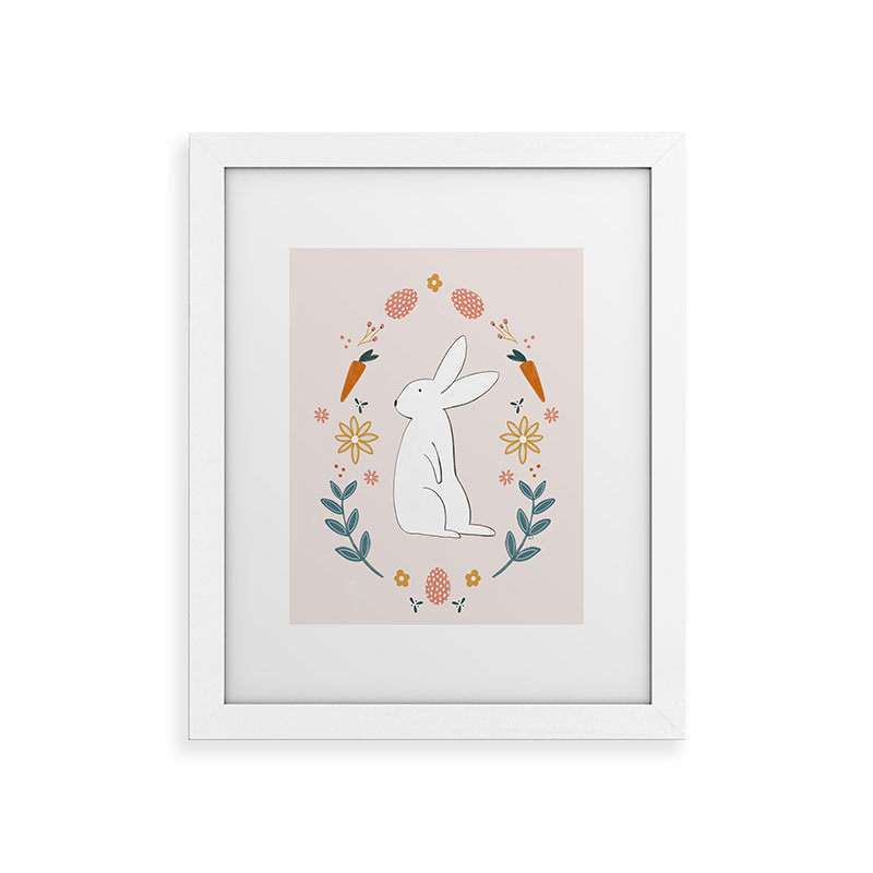 Impression de lapin Menina Lisboa, Reproduction encadrée sans passe-partout, H 24 po x l 18 po, Blanc